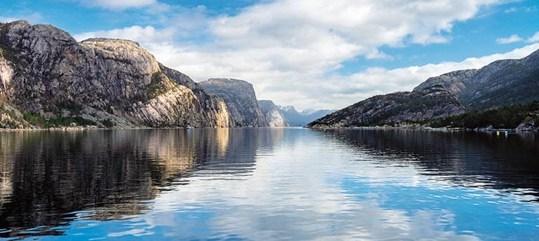 A view down Lysefjord, Norway